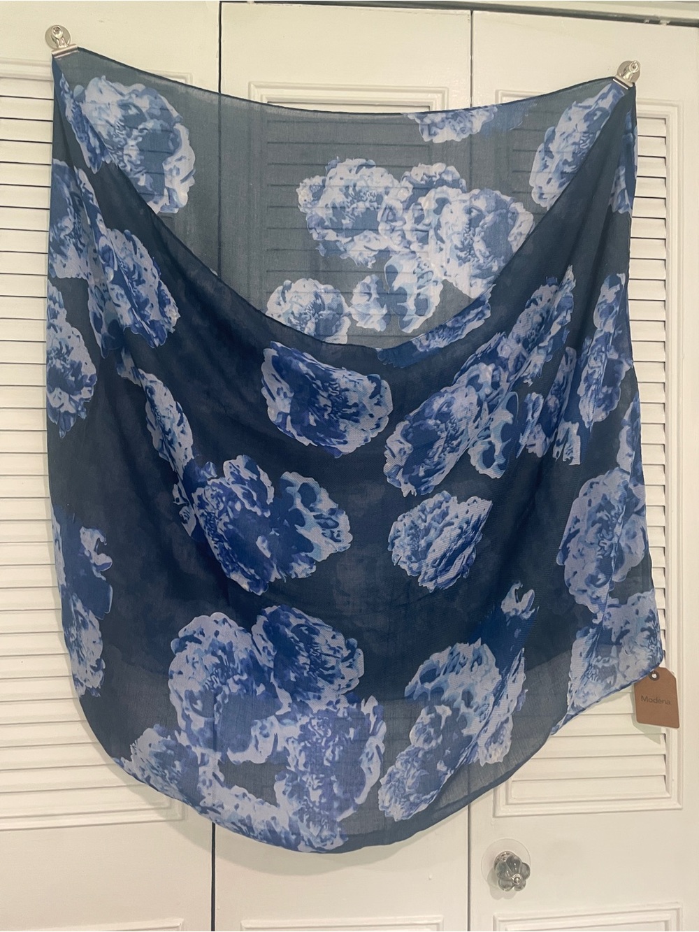 Blue Floral Lightweight Scarf - Women Accessories